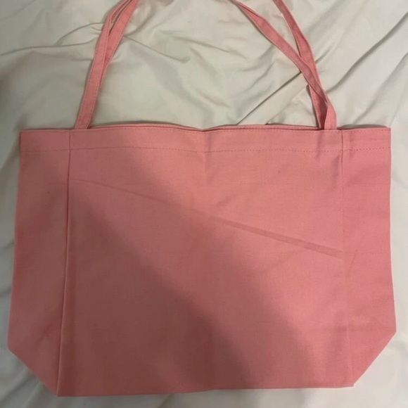 New Cotton Candy Pink Minimalist Large Capacity Canvas Double Handle Tote Bag - Picture 7 of 9